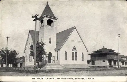 Ak Sunnyside Washington USA, Methodist Church and Parsonage