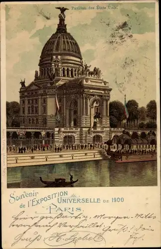 Litho Paris, Exposition Universelle de 1900, Pavillon des Etats Unis