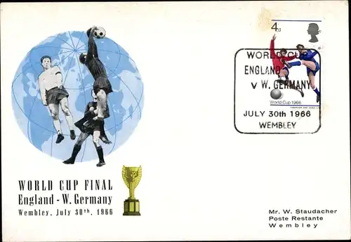 Ak World Cup Final, England West Germany, Wembley 1966, Fußball Weltmeisterschaft