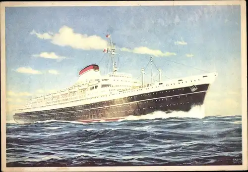 Künstler Ak Turbonave Cristoforo Colombo, Italia Società di Navigazione Genova