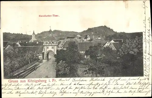 Ak Königsberg in Bayern Unterfranken, Haßfurter Tor