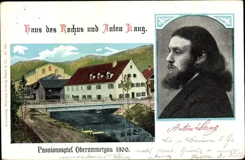 Ak Oberammergau in Oberbayern, Haus des Rochus und Anton Lang, Passionsspiel 1900