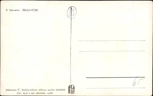 Künstler Ak Schrabal, E., Zeleznicari, Tschechische Eisenbahn, Schaffner