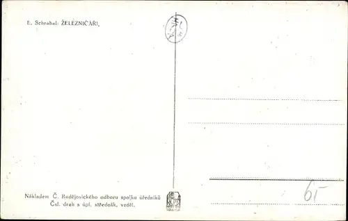 Künstler Ak Schrabal, E., Zeleznicari, Parta ide na vlak, Bahnbeamte, Bahnhof