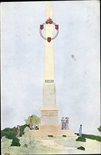 Künstler Ak Hořice v Podkrkonoší Horschitz Region Königgrätz, Rieger Obelisk