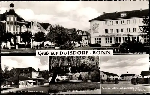 Ak Duisdorf Bonn am Rhein, Bundesverteidigungsministerium Hardthöhe, Arbeitsministerium, Denkmal