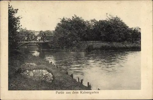 Ak Wanne Herne im Ruhrgebiet, Partie aus dem Kaisergarten