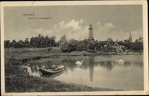 Ak Wanne Herne im Ruhrgebiet, Partie im Kaisergarten