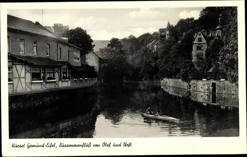 Ak Gemünd Schleiden in der Eifel, Zusammenfluss von Olef und Urft