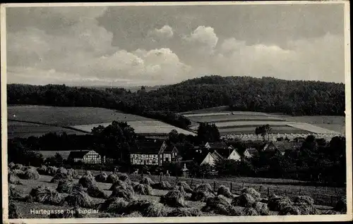 Ak Hartegasse Lindlar Oberbergischer Kreis, Blick auf den Ort, Strohgarben