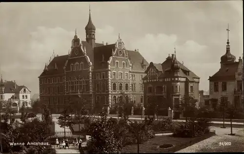 Ak Wanne Herne im Ruhrgebiet, Amtshaus