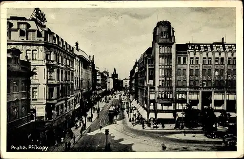 Ak Praha Prag, Prikopy, Graben, Straßenpartie, Kaufhaus