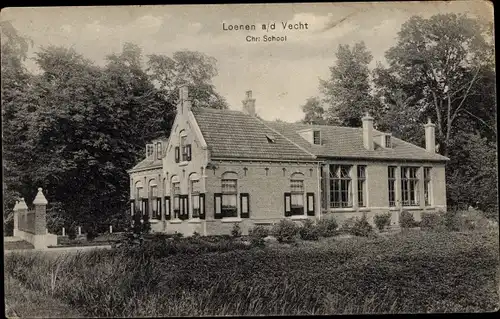 Ak Loenen aan de Vecht Utrecht, Chr: School