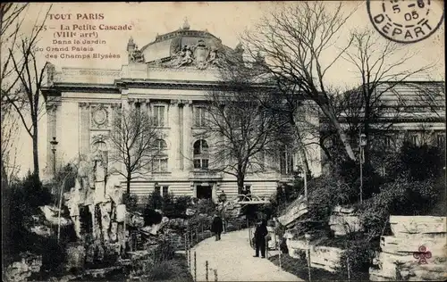 Ak Paris VIII., La Petite Cascade, dans le Jardin du Grand Palais des Champs Elysees