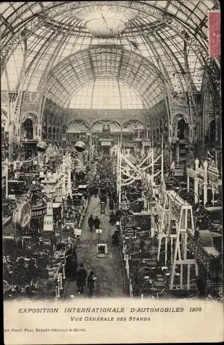 Ak Paris VIII., Exposition Internationale d'Automobiles 1906, vue generale des stands, Innenansicht