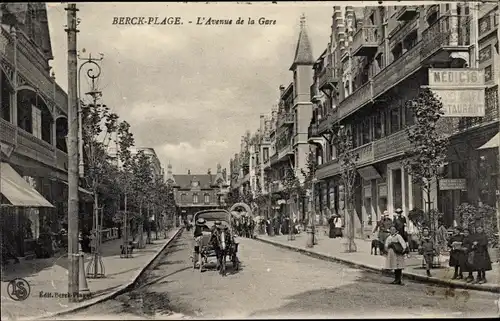 Ak Berck Plage Pas de Calais, L'Avenue de la Gare