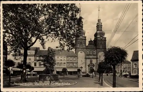 Ak Eupen Wallonien Lüttich, Marktplatz, Pfarrkirche