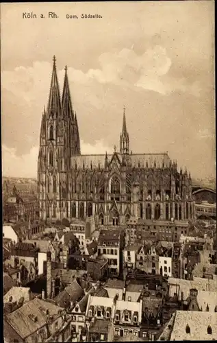 Ak Köln am Rhein, Blick auf den Dom, Südseite