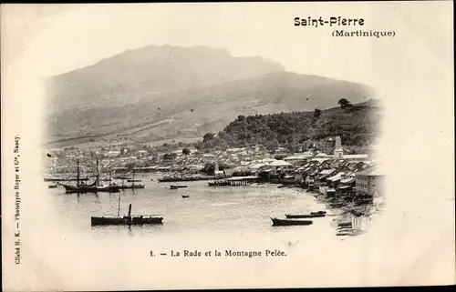 Ak Saint Pierre Martinique, La Rade et la Montagne Pelee