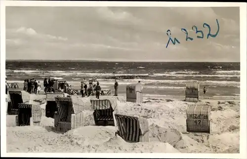 Ak Scharbeutz in Ostholstein, Partie am Strand, Strandkörbe