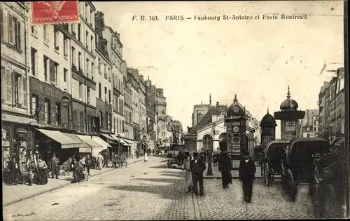 Ak Paris XII., Faubourg St. Antoine et Poste Montreuil, Grand Hotel