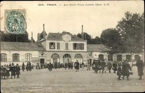Ak Paris XIII Gobelins, Les Ecoles, Place Jeanne d'Arc