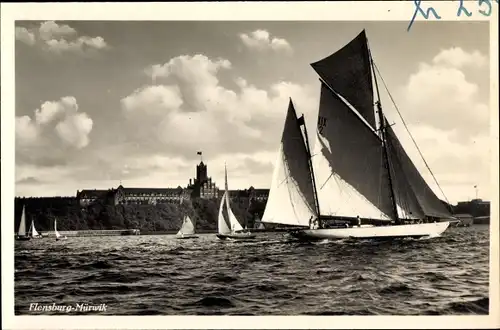 Ak Mürwik Flensburg in Schleswig Holstein, Segelschiffe