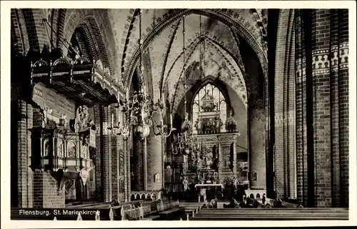 Ak Flensburg in Schleswig Holstein, St. Marienkirche