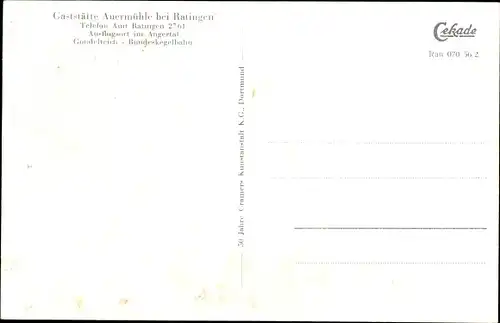Ak Ratingen im Kreis Mettmann, Gaststätte Auermühle, Ruderpartie