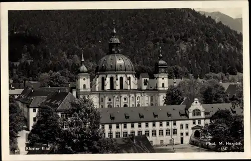 Ak Ettal Oberbayern, Blick auf das Kloster