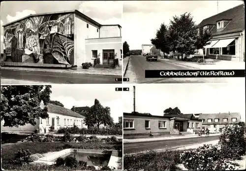 Ak Cobbelsdorf Coswig an der Elbe im Kreis Wittenberg, Kulturzentrum, Konsum, Ambulanz, Kindergarten