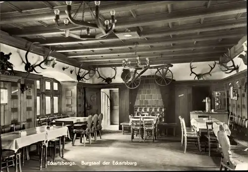 Ak Eckartsberga Burgenlandkreis, Burgsaal der Eckartsburg, Geweihe