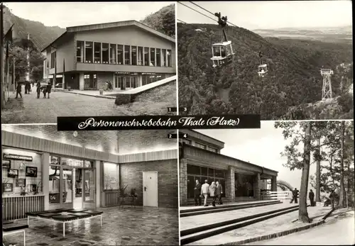 Ak Thale im Harz, Personenschwebebahn, Bergstation, Roßtrappe