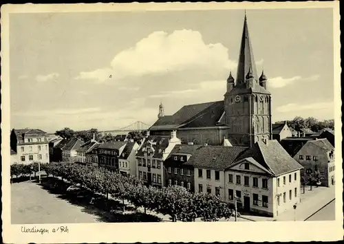 Ak Uerdingen Krefeld am Niederrhein, Teilansicht mit Kirche