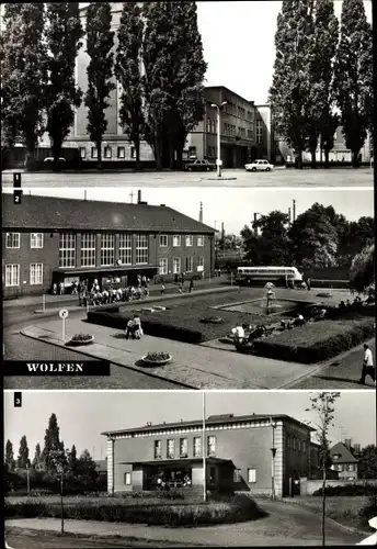 Ak Bitterfeld Wolfen in Sachsen Anhalt, Theater d. Werktätigen, Bahnhof, Filmtheater