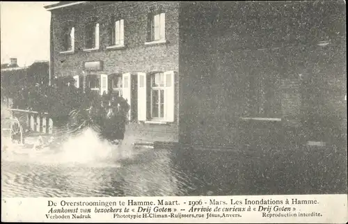 Ak Hamme Ostflandern, Overstroomingen, Inondations, Überschwemmung 1906