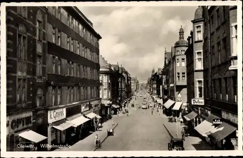 Ak Gliwice Gleiwitz Oberschlesien, Wilhelmstraße, Pelzhandlung