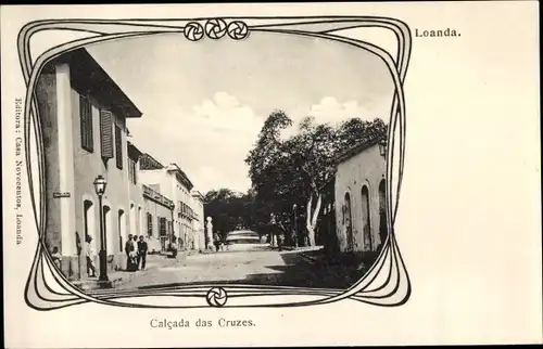 Jugendstil Ak Luanda Angola, Calcada das Cruzes