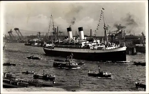 Ak Hamburger Hafen, Dampfschiff Monte Sarmiento der HSDG