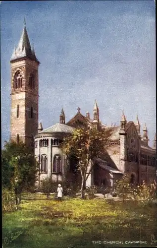 Künstler Ak Kanpur Cawnpore Indien, The Church, Kirche, Tuck No. 7234