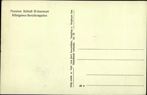Ak Schönau am Königssee Oberbayern, Pension Schloss Hohenwart