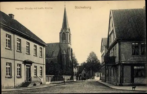 Ak Bückeburg im Kreis Schaumburg, Herder-Straße, Kath. Kirche