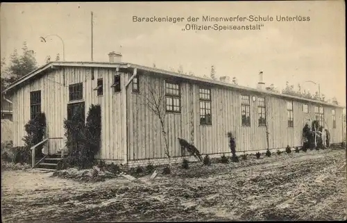 Ak Unterlüß Unterlüss Südheide, Barackenlager d. Minenwerfer-Schule, Offizier-Speiseanstalt