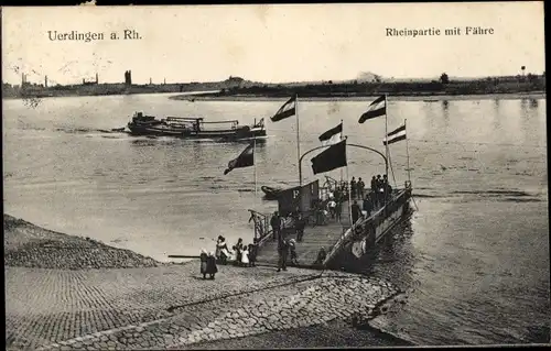 Ak Uerdingen Krefeld am Niederrhein, Fähre, Rheinpartie