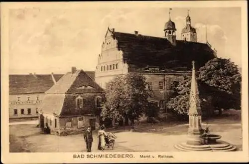Ak Bad Schmiedeberg in der Dübener Heide, Markt, Rathaus