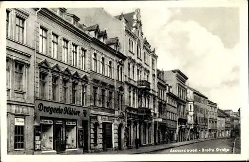 Ak Aschersleben im Salzlandkreis, Breite Straße, Drogerie Käbler