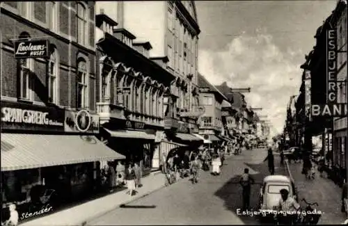 Ak Esbjerg Dänemark, Kongensgade, Geschäfte, Auto