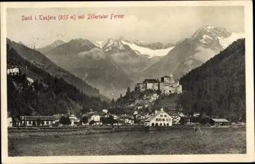 Ak Campo Tures Sand in Taufers Südtirol Italien, Panorama, Zillertaler Ferner