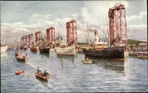 Ak Immingham North East Lincolnshire England, Deep Water Dock, Seven Coal Hoists