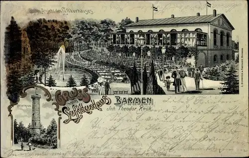 Litho Barmen Wuppertal, Luftkurhaus, Toelleturm